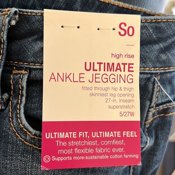 NWT So Distressed Ultimate High Rise Ankle Jeggings Sz 5/27 - Picture 3 of 6